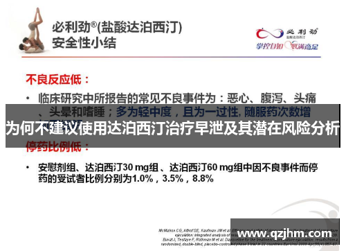 为何不建议使用达泊西汀治疗早泄及其潜在风险分析